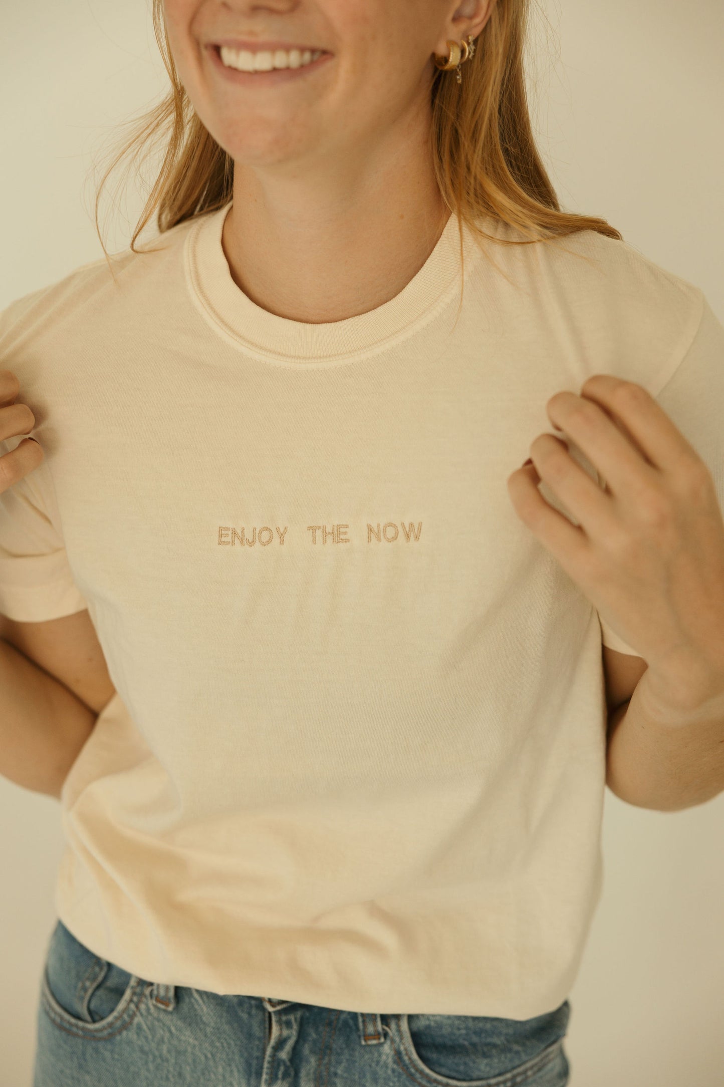 Enjoy The Now Embroidered Tee