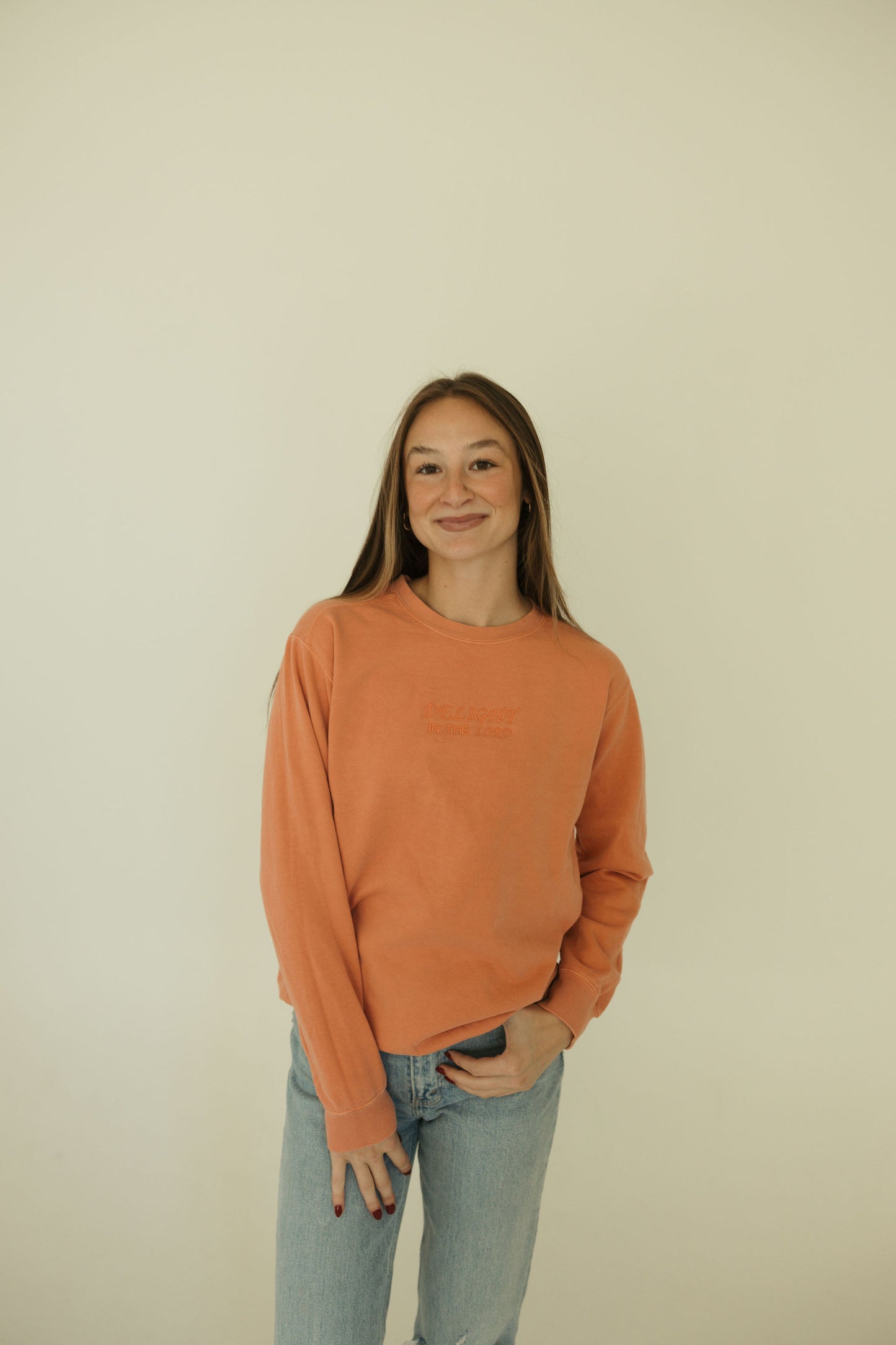 Delight In The Lord Embroidered Crewneck