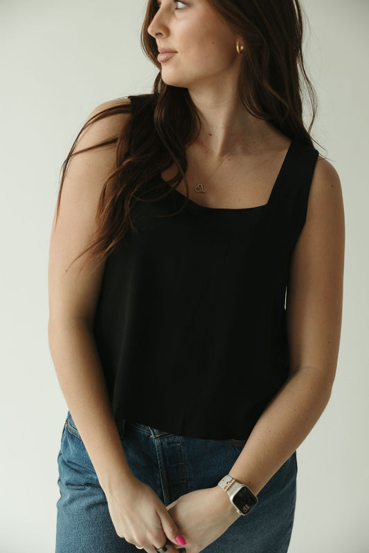 Flowy Cropped Tank w/ Slit Back