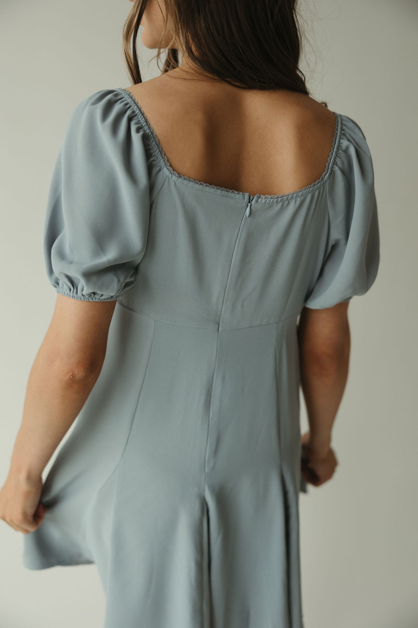 Blue Lace Edge Mini Dress