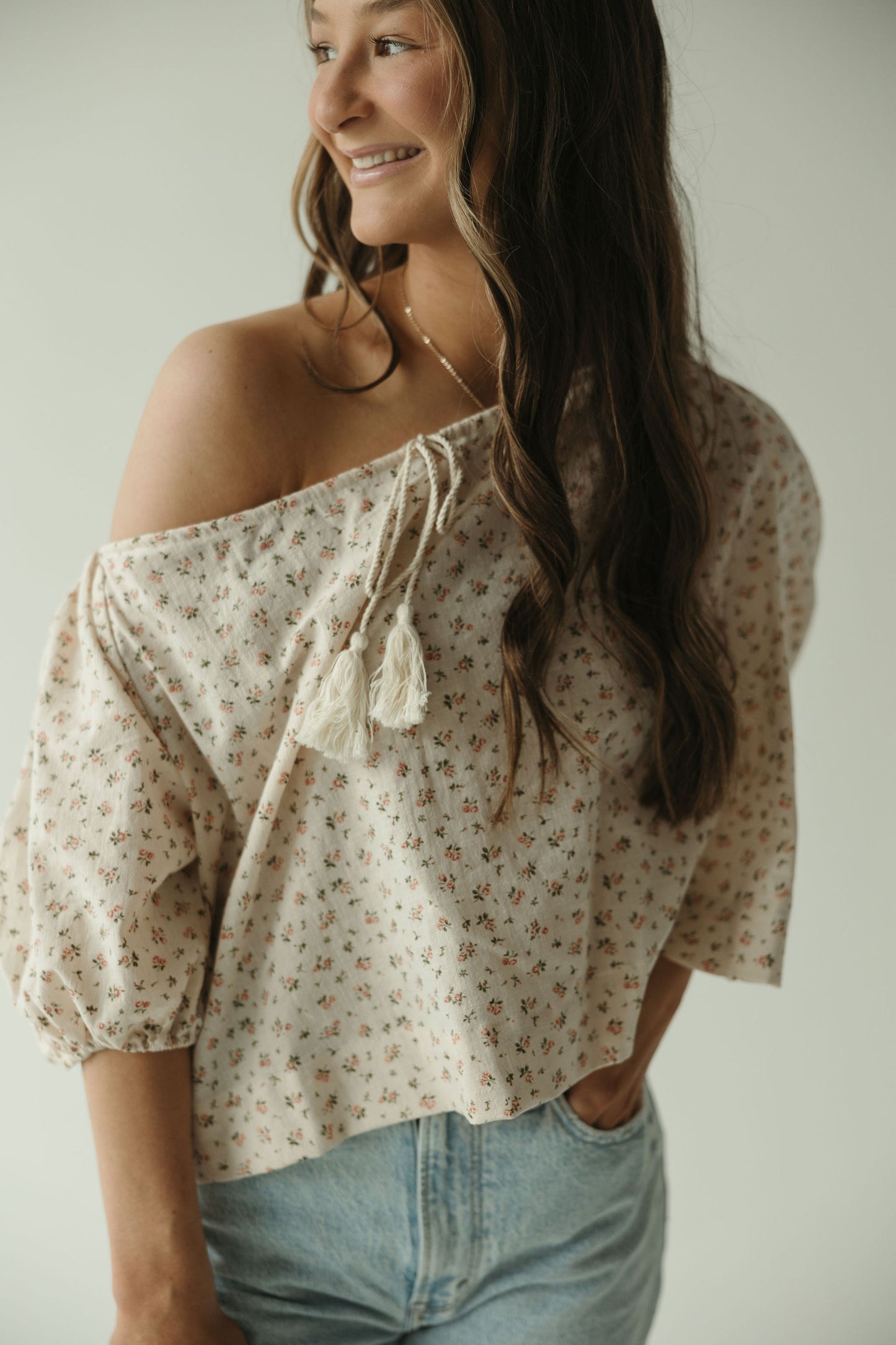 Dusty Floral Puff Sleeve Top