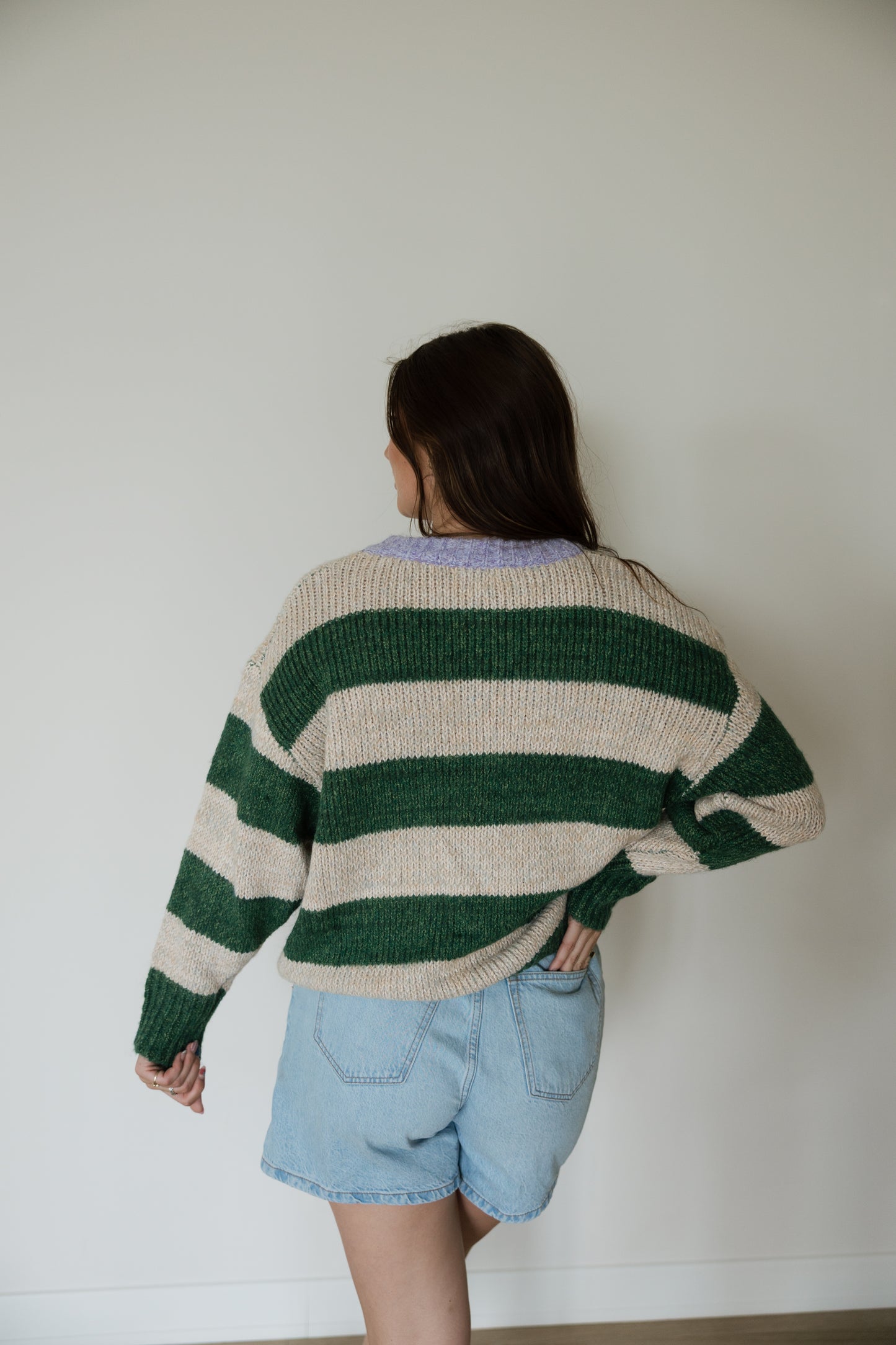 Oversized Green Stripe Sweater