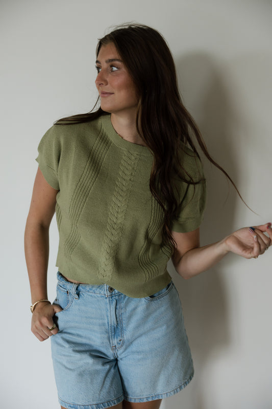 Sage Knit Sweater Top