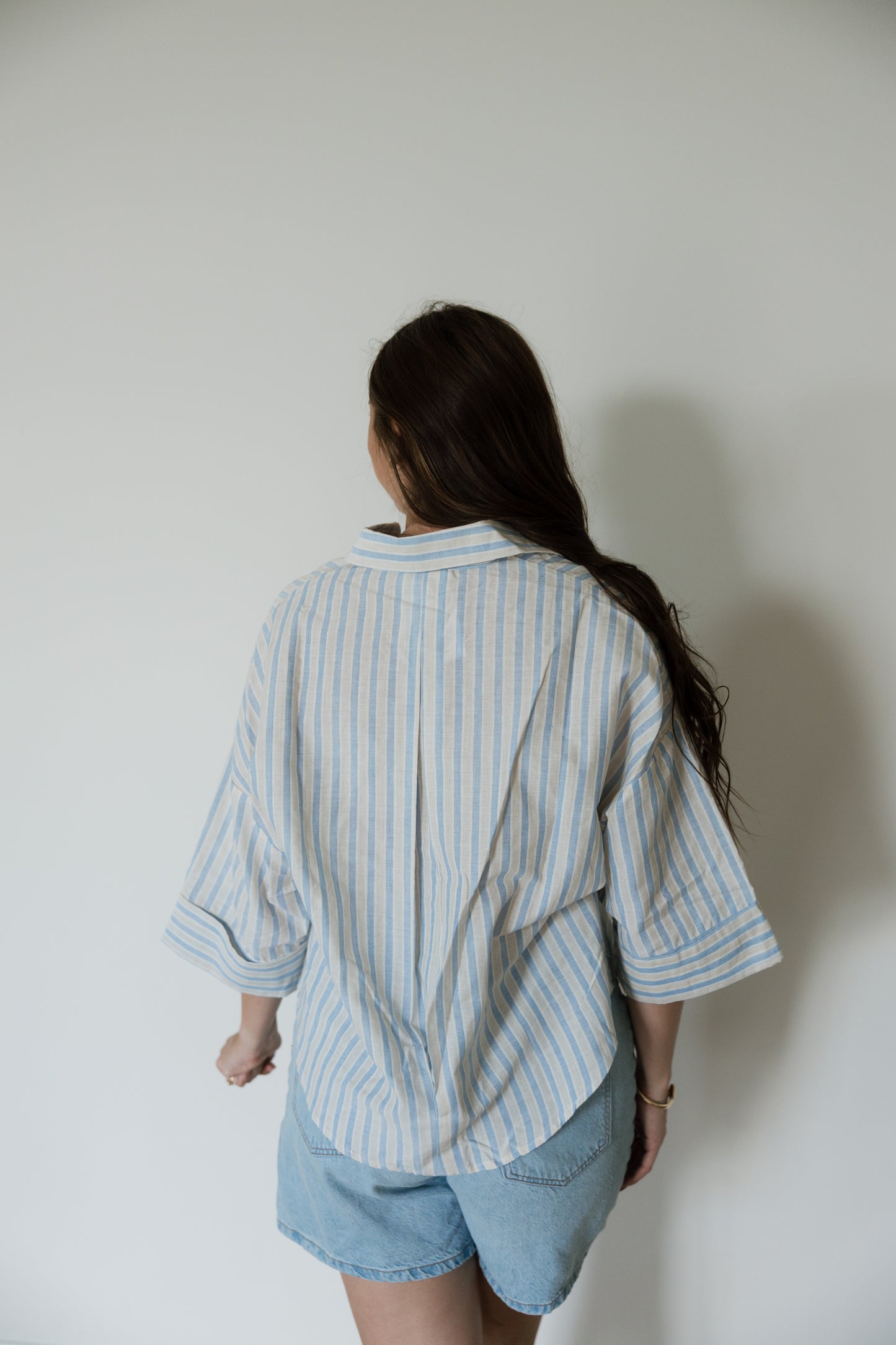 Sunday Stripe Button Down in Blue