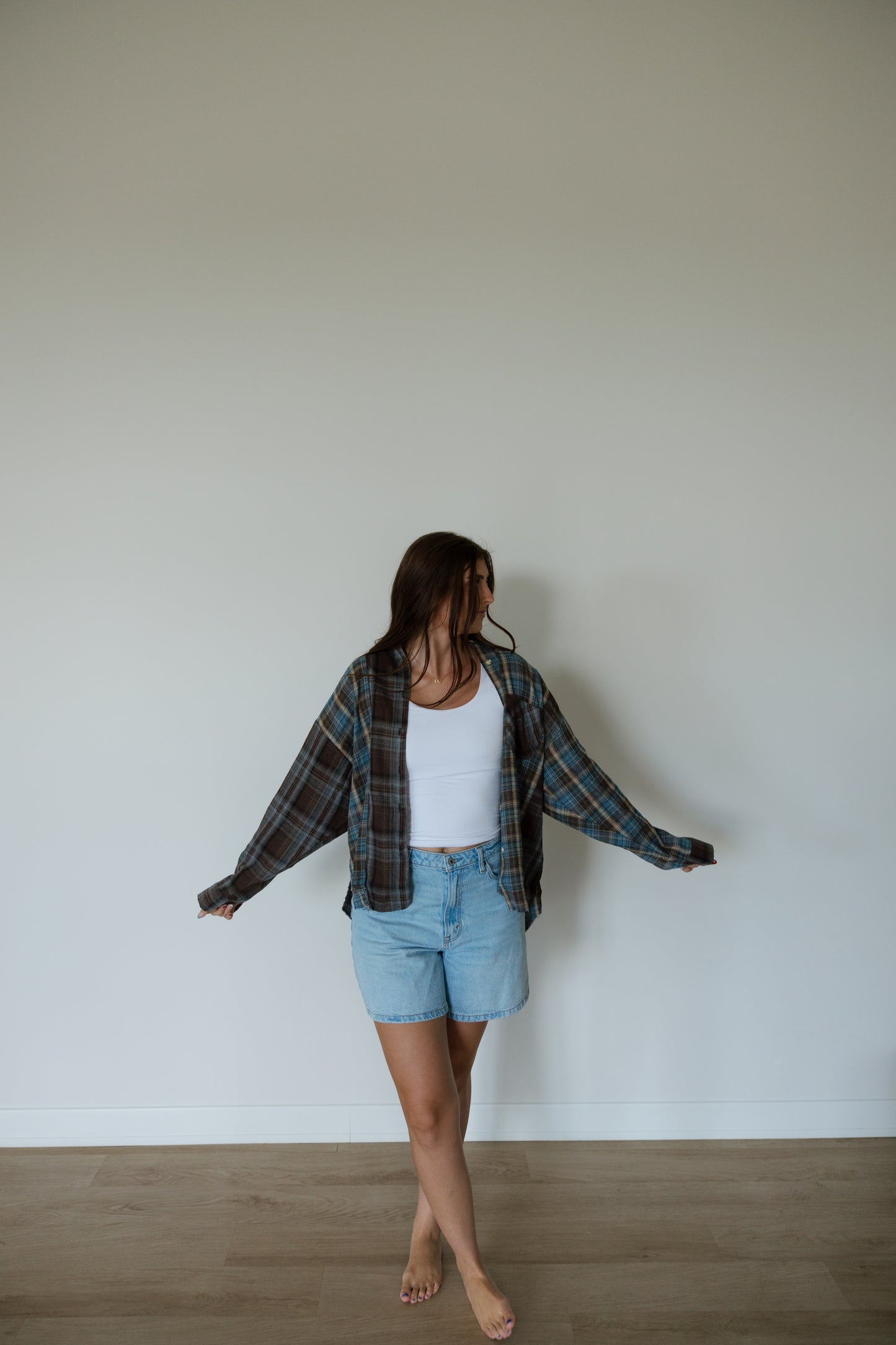 Brown Multi Plaid Flannel Button Down