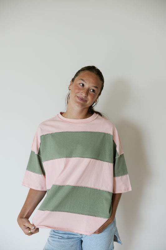 Peony Colorblock Stripe Top