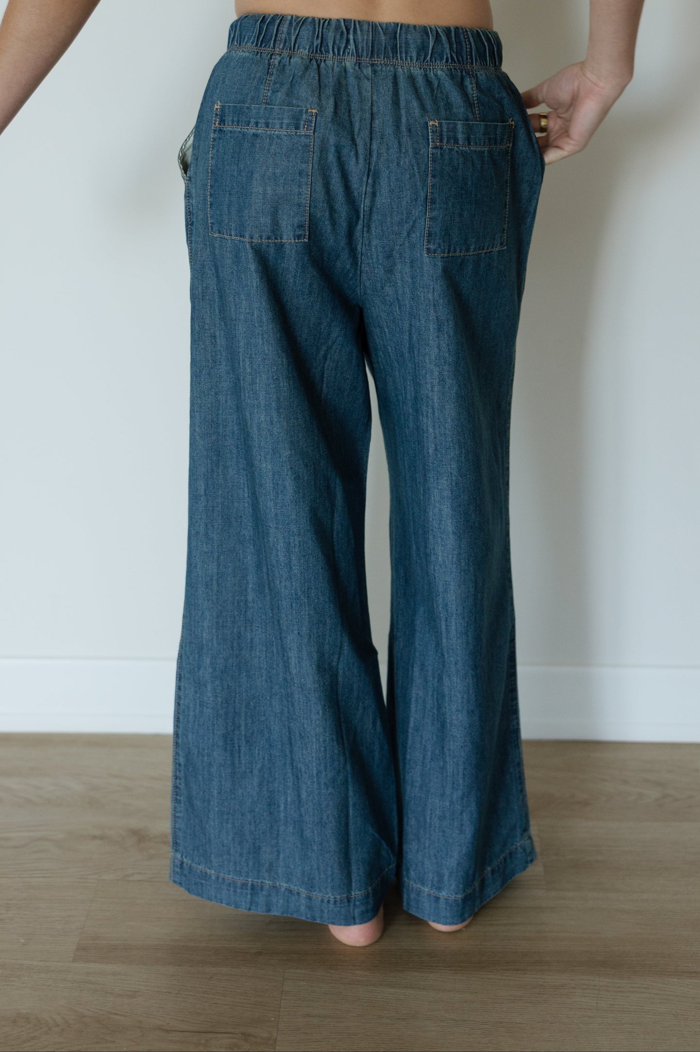 Dark Wash Drawstring Pants