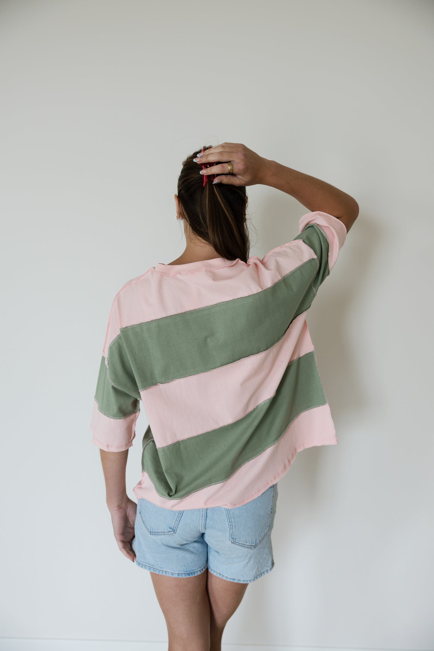 Peony Colorblock Stripe Top