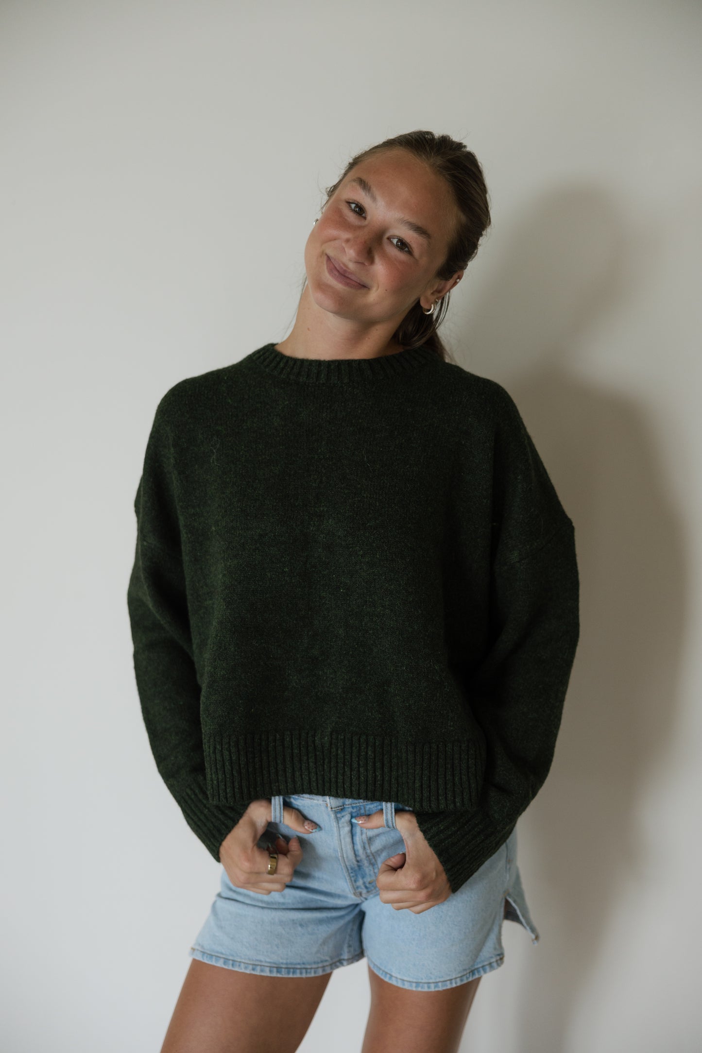 Soft Olive Tie Back Sweater