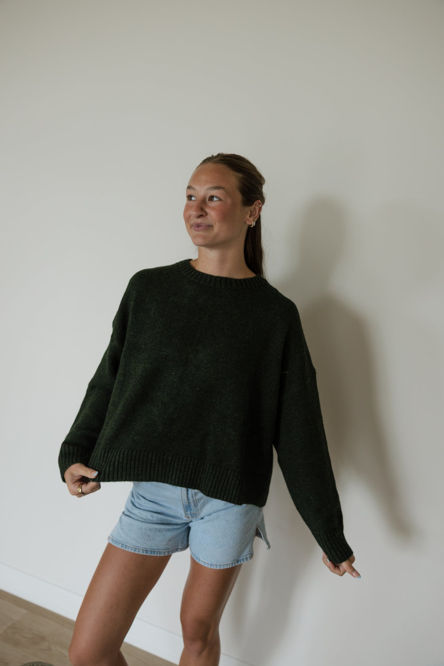 Soft Olive Tie Back Sweater