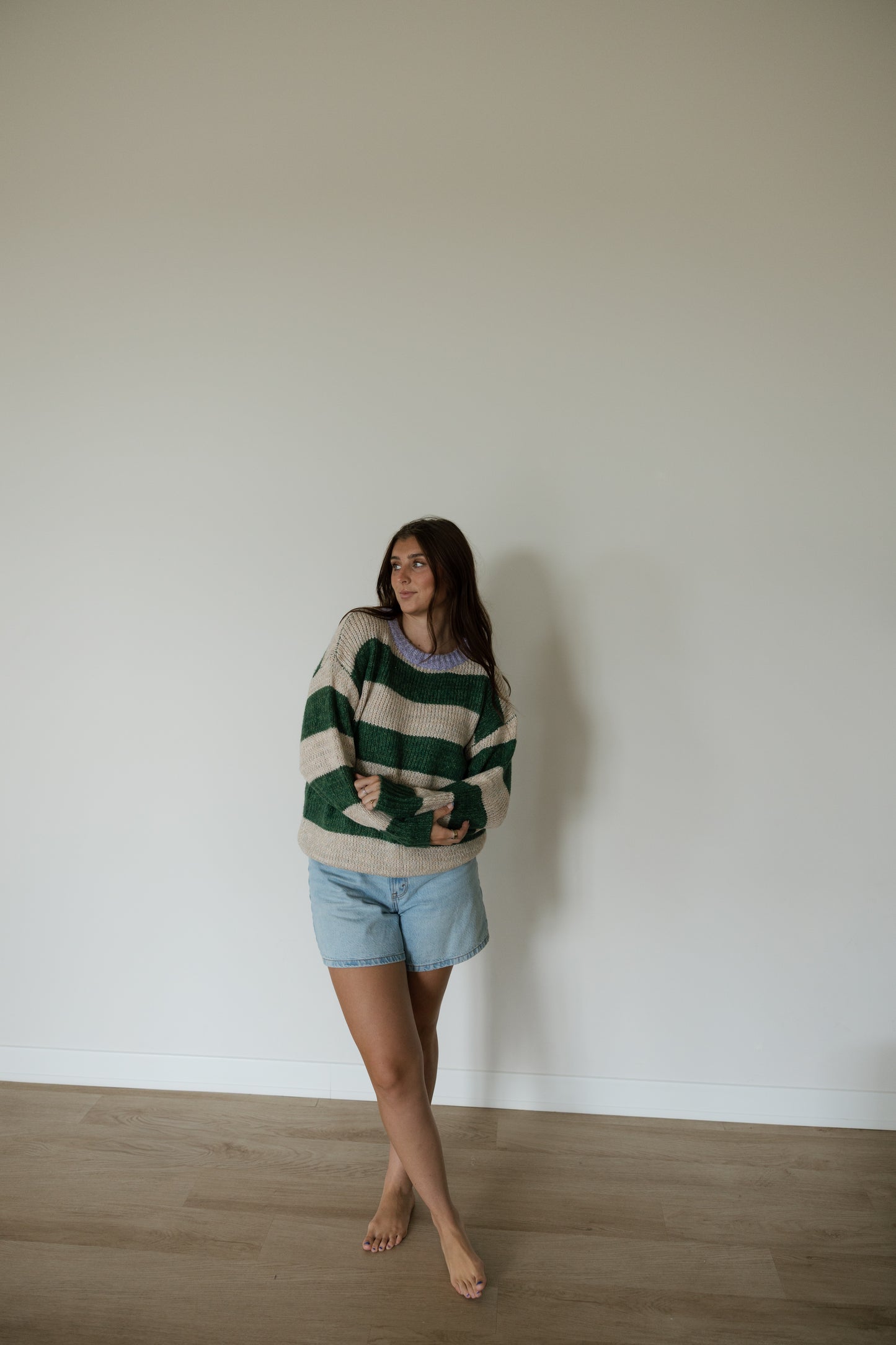 Oversized Green Stripe Sweater