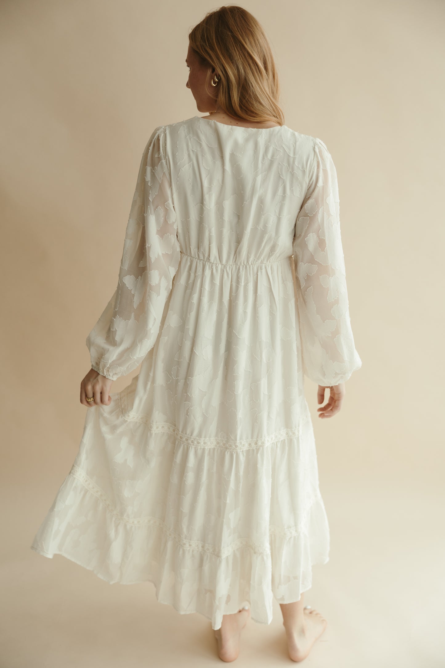 Textured Floral Maxi Dress