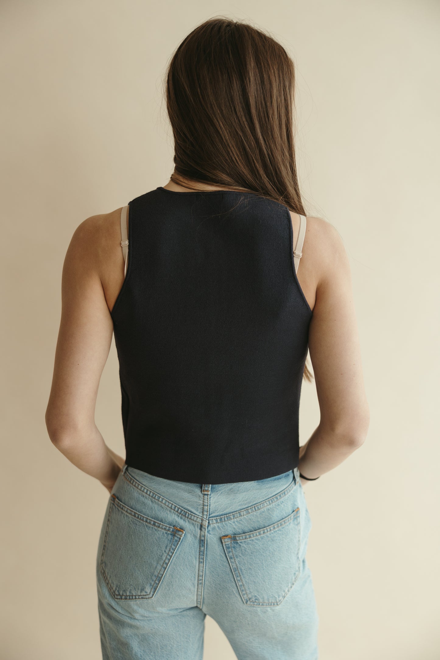 Metal Button Knit Vest