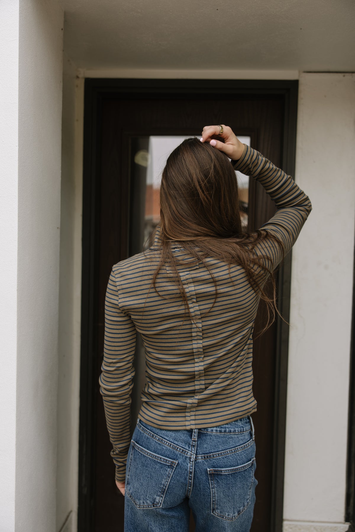 Stripe Turtle Neck Long Sleeve