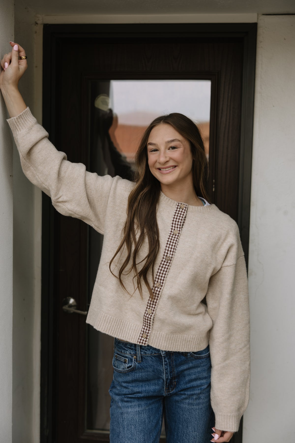 Cottage Plaid Sweater Cardigan