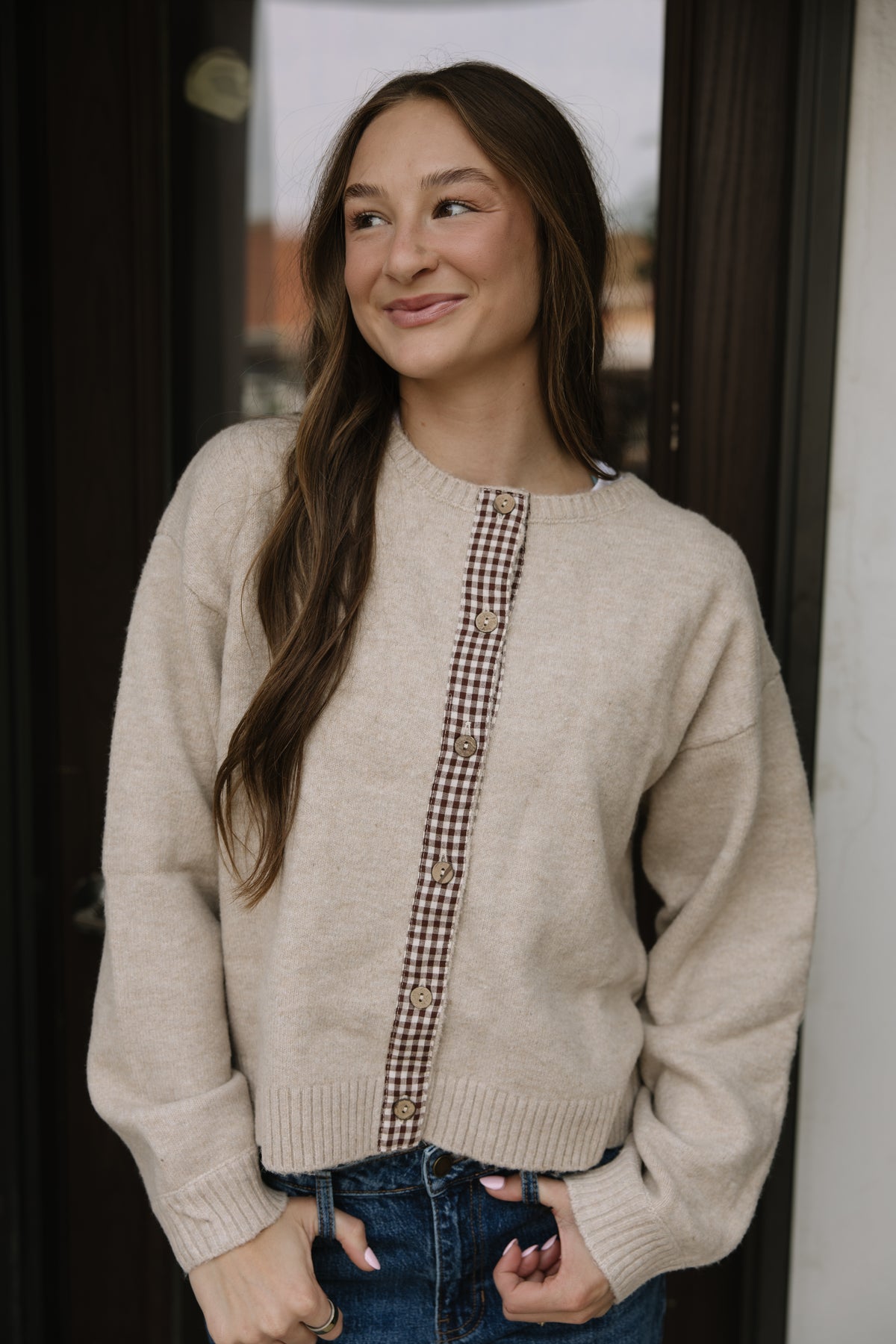 Cottage Plaid Sweater Cardigan