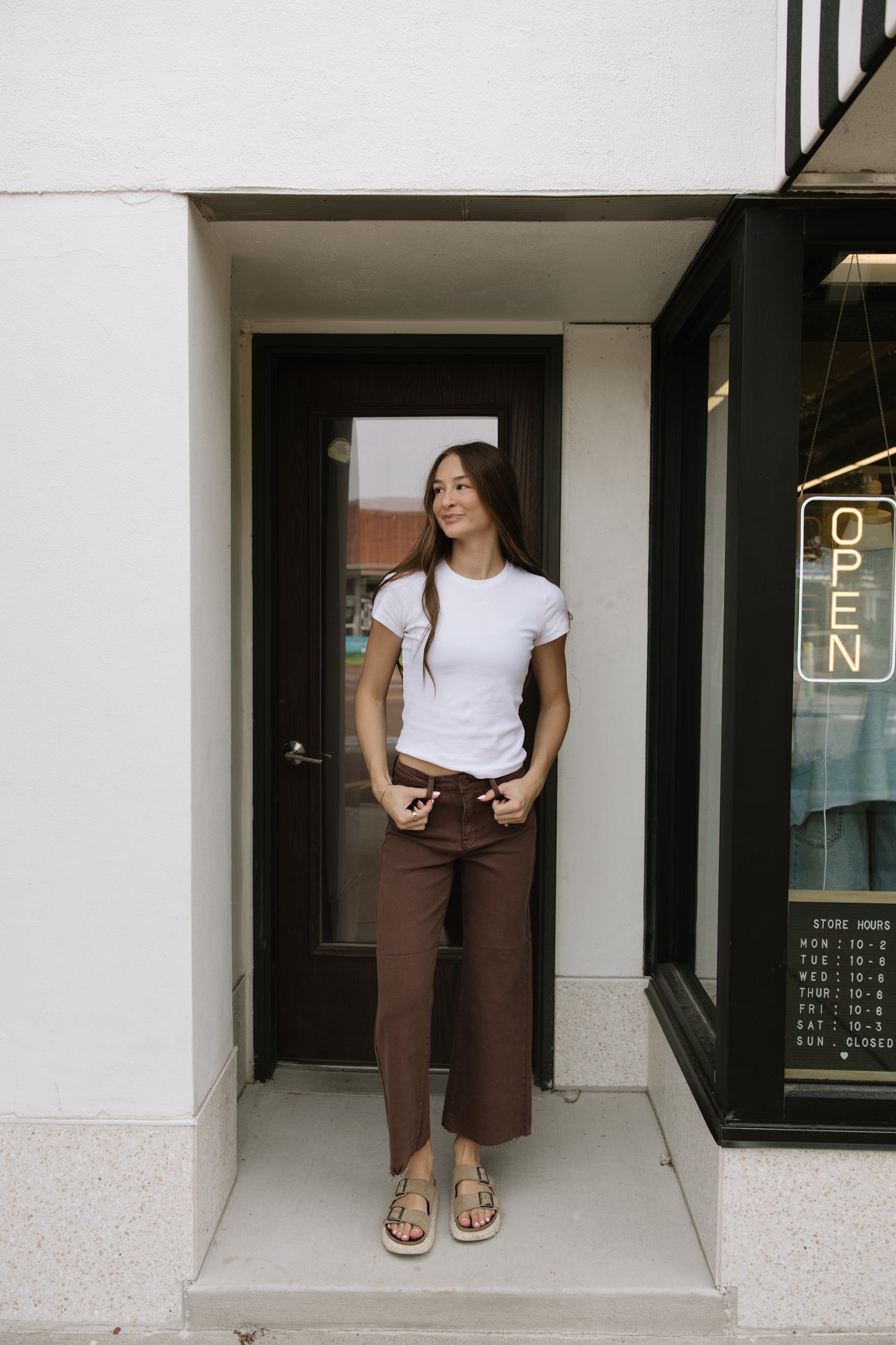 Espresso Slim Wide Leg Jeans