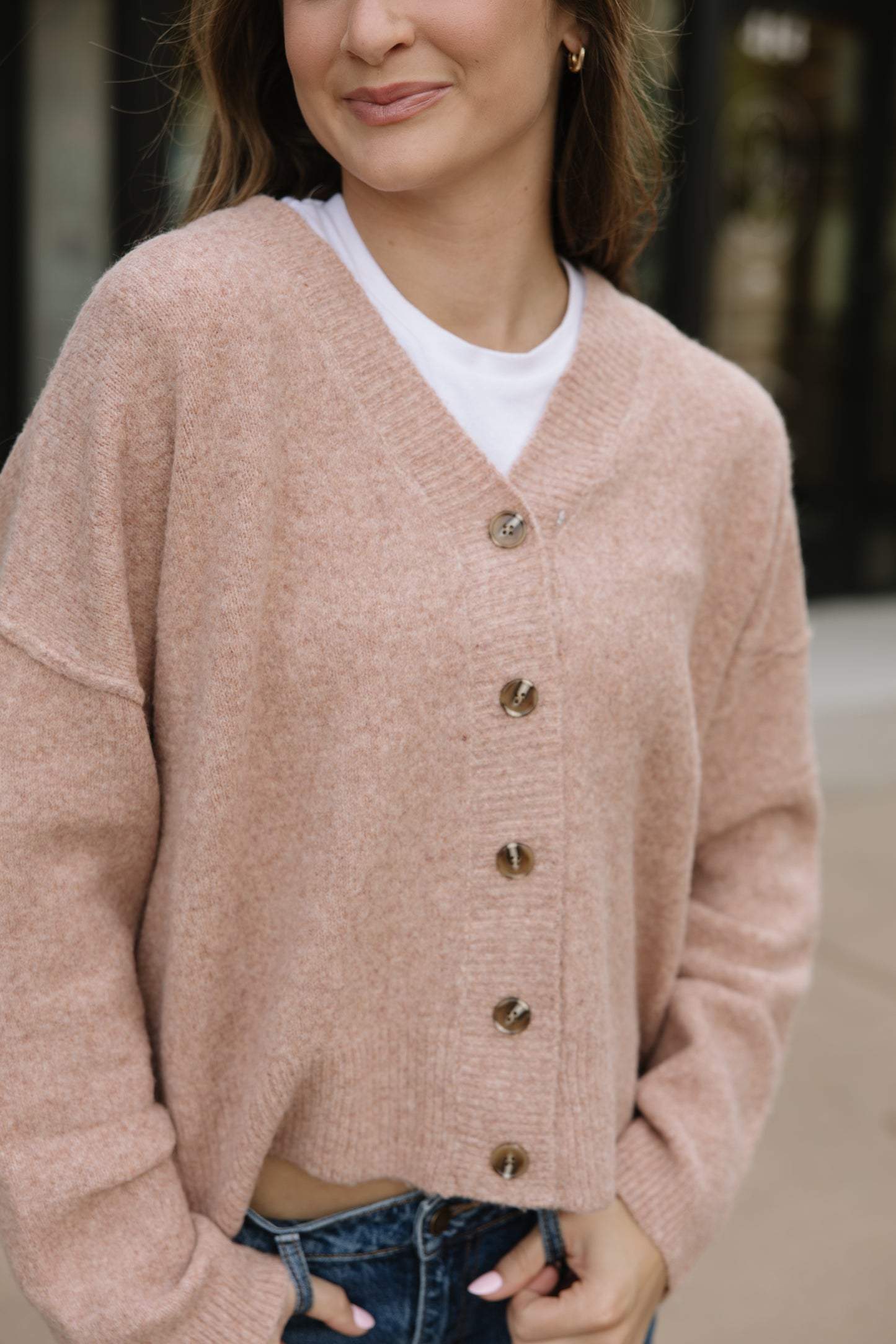 Oversized Cozy Cardigan in Rose