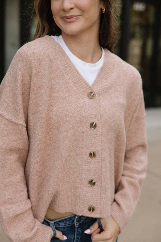 Oversized Cozy Cardigan in Rose