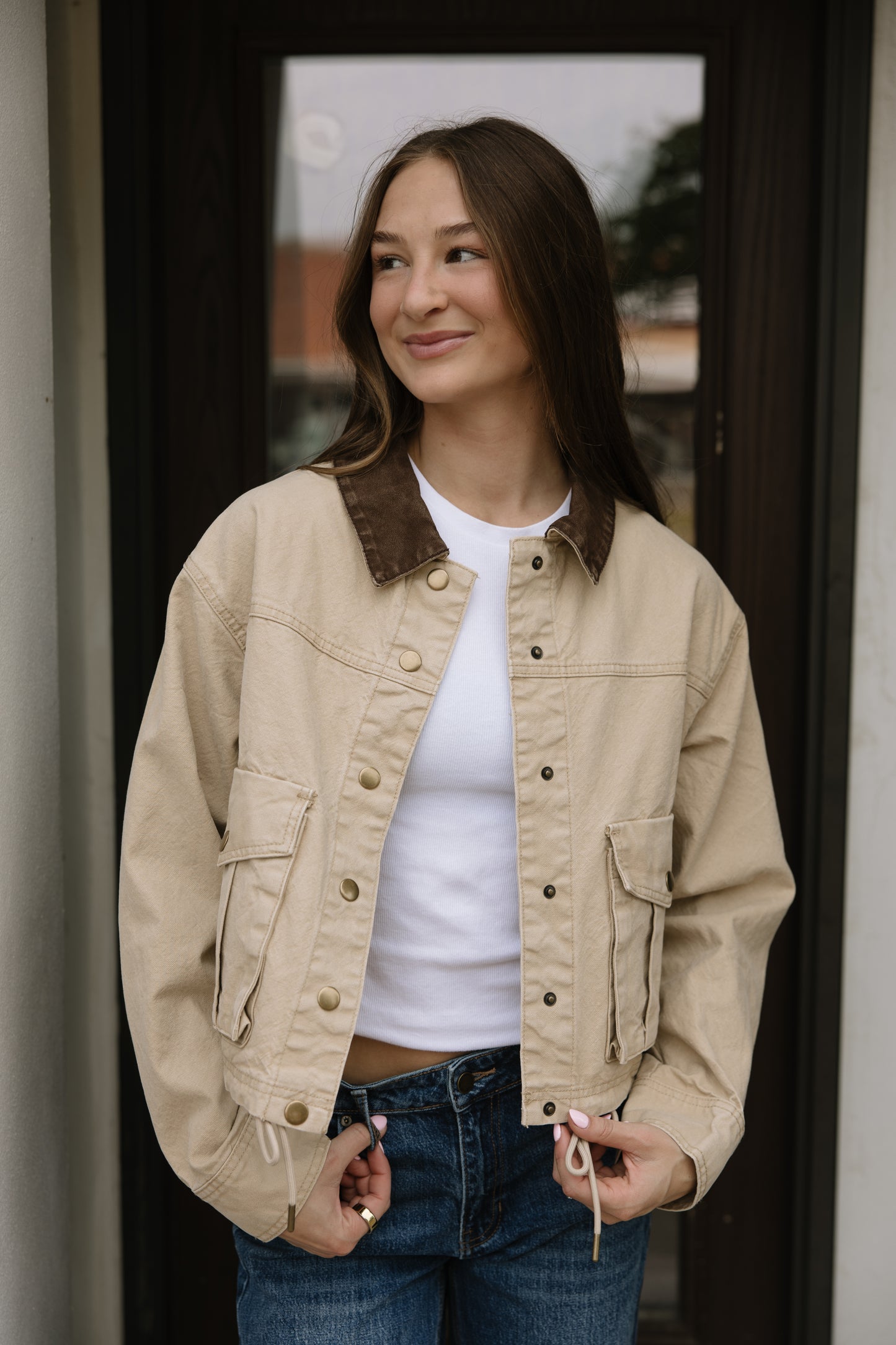 Beige Collared Jacket