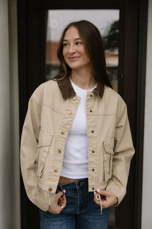 Beige Collared Jacket