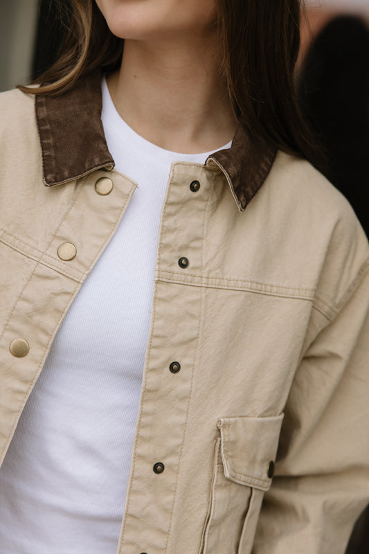 Beige Collared Jacket