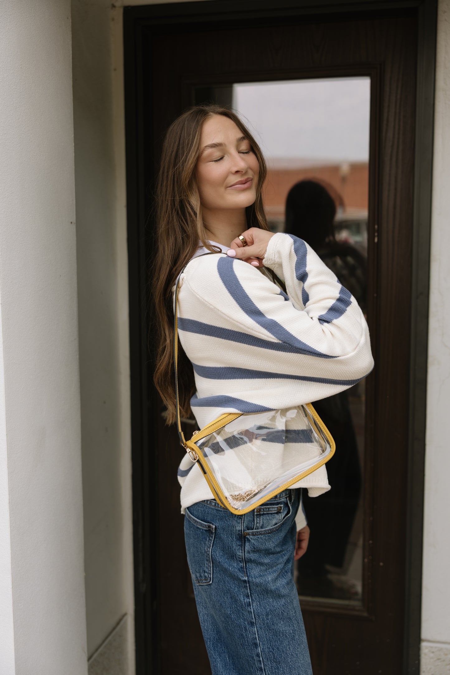 Blue Stripe Slouchy Sweater