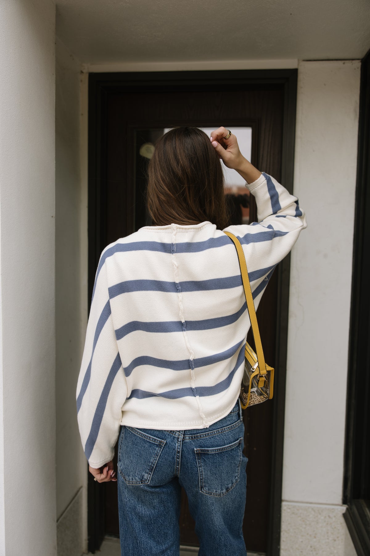 Blue Stripe Slouchy Sweater