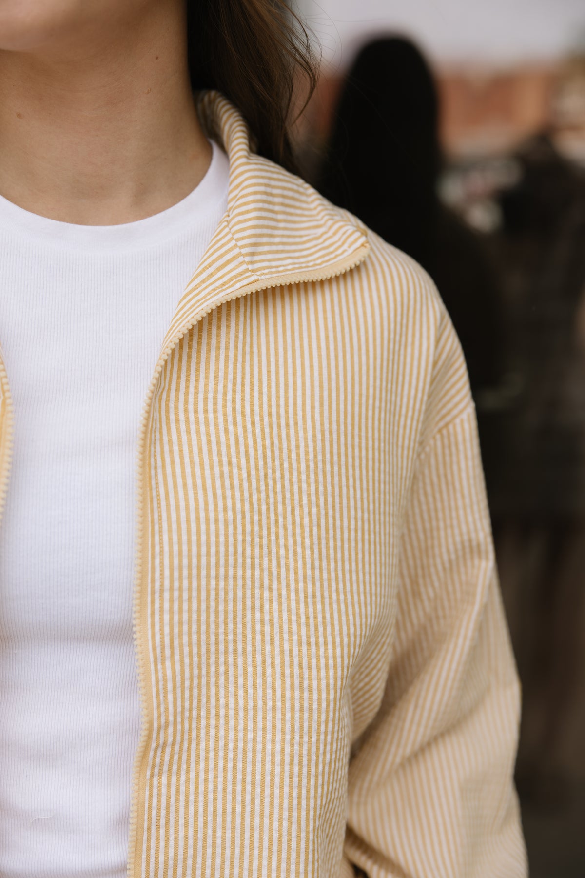 Yellow Stripe Zip Up Jacket