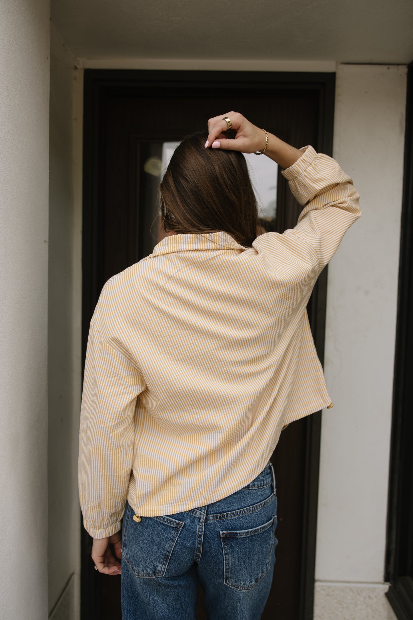 Yellow Stripe Zip Up Jacket
