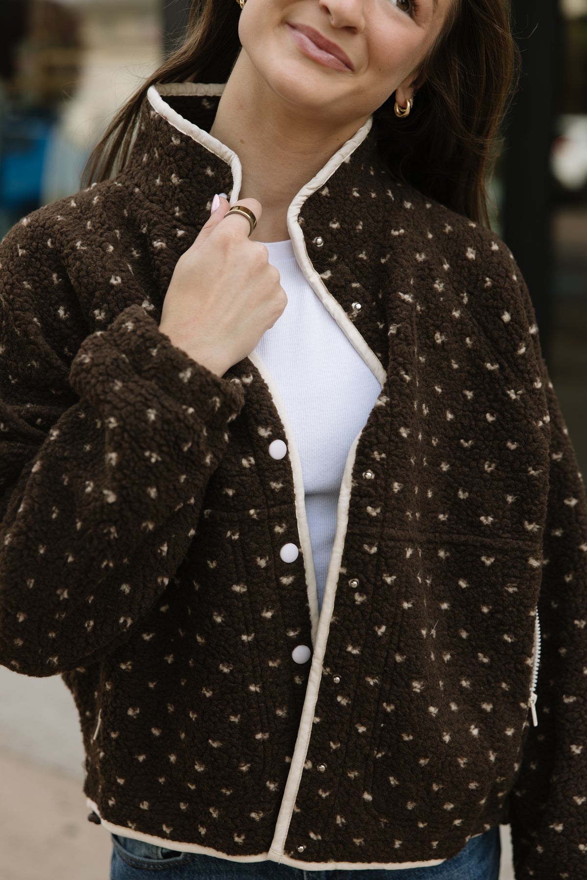 Brown & Taupe Fleece Jacket