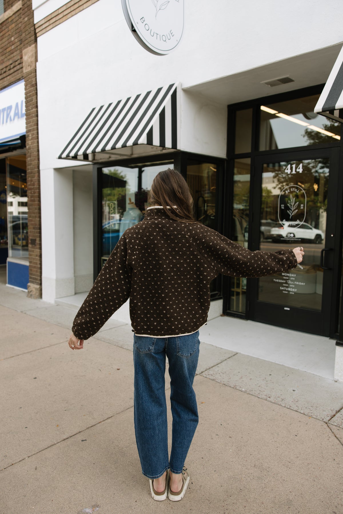 Brown & Taupe Fleece Jacket