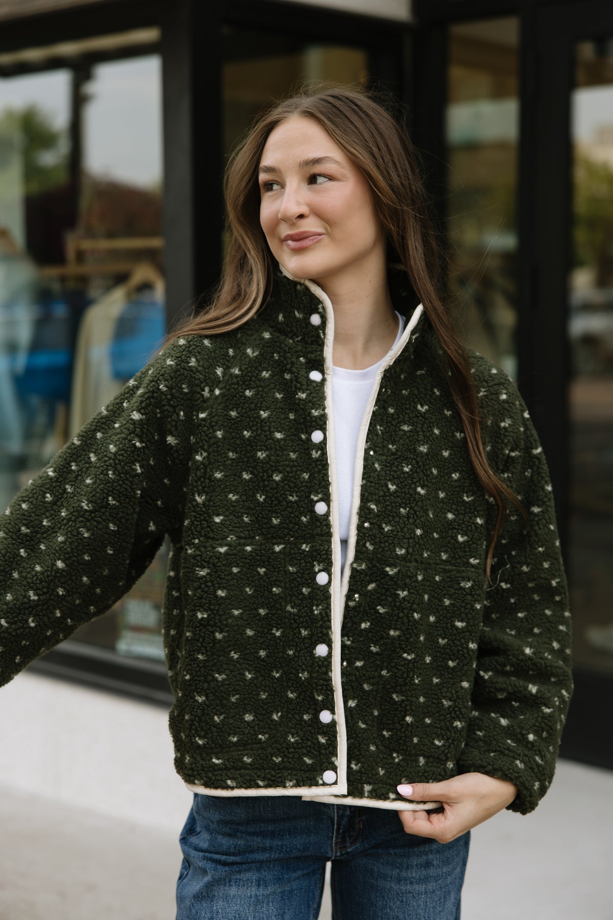 Olive & Taupe Fleece Jacket