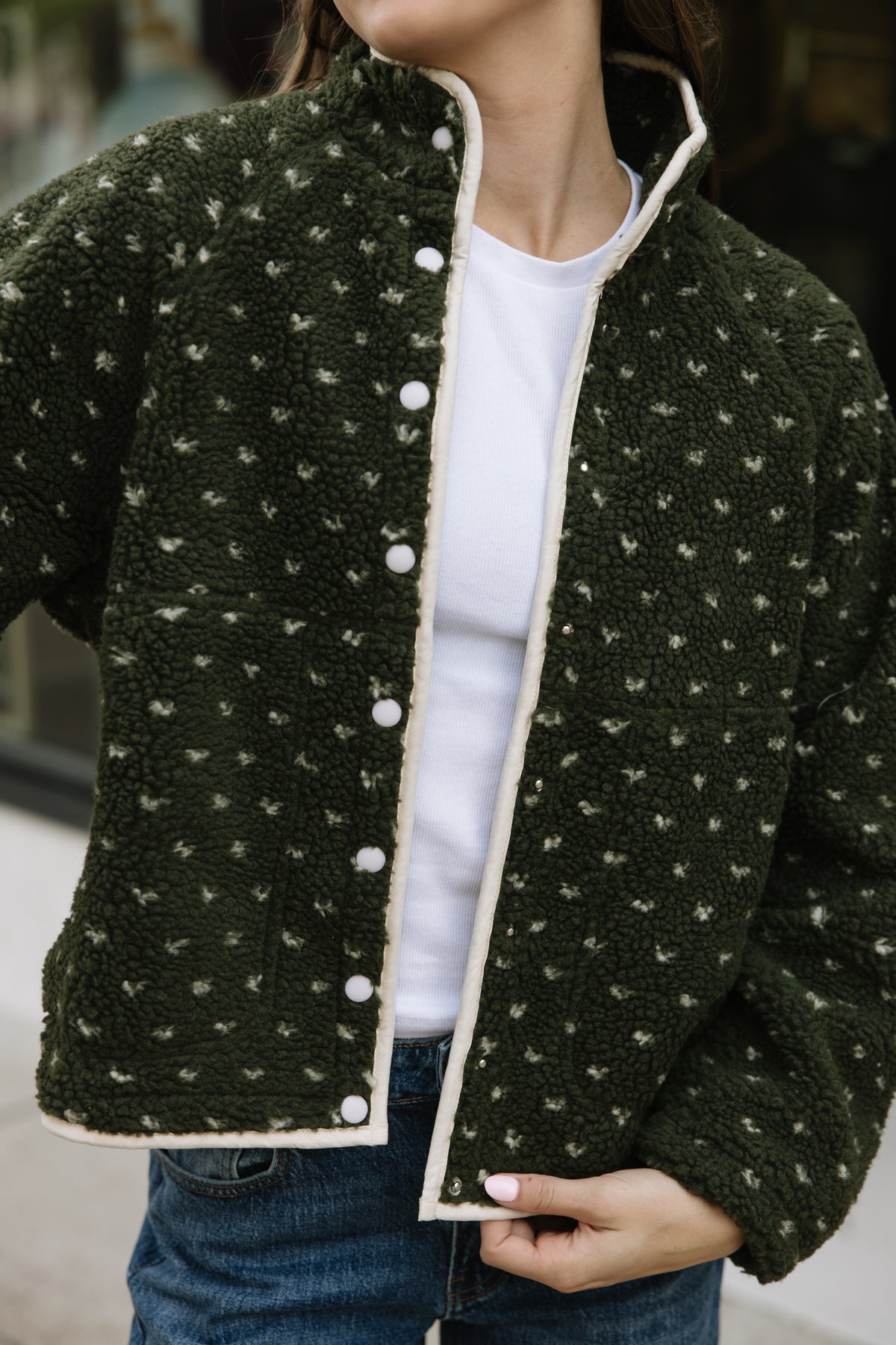 Olive & Taupe Fleece Jacket
