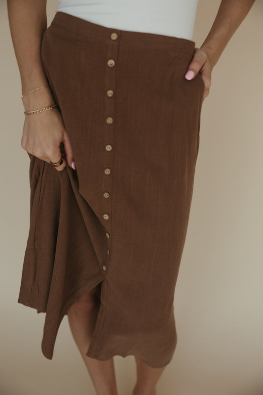 Cocoa Blend Midi Skirt