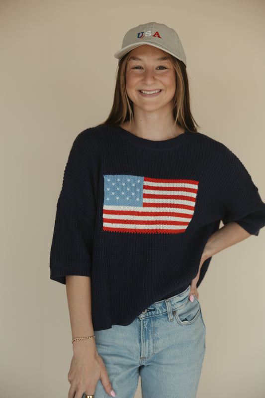 Flag Print Knit Sweater