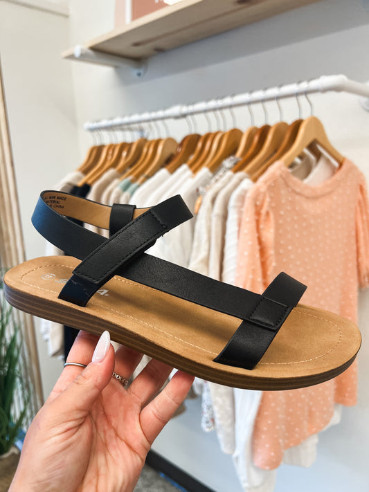 Black Summer Strap Sandal