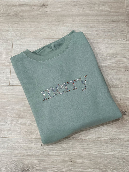 Embroidered Merry Crewneck