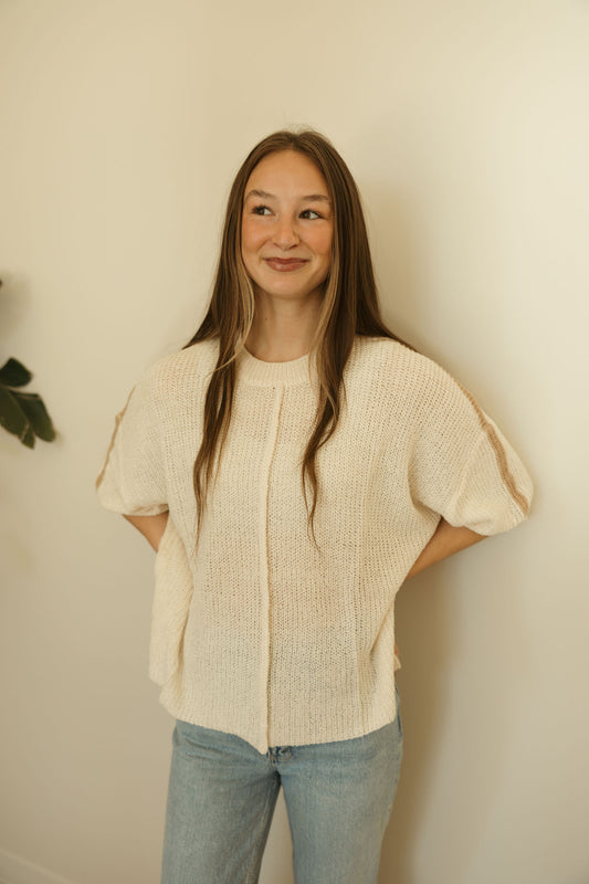 Shoulder Stripe Knit Sweater