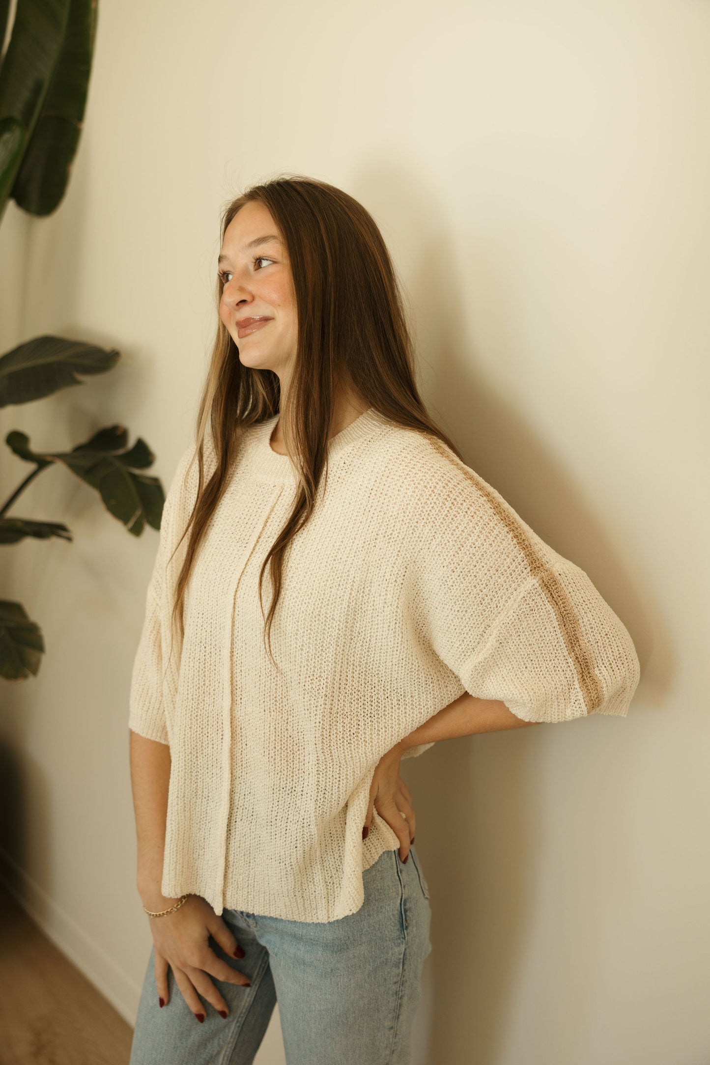 Shoulder Stripe Knit Sweater