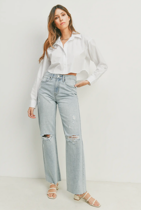 Light Denim Straight Leg Jean