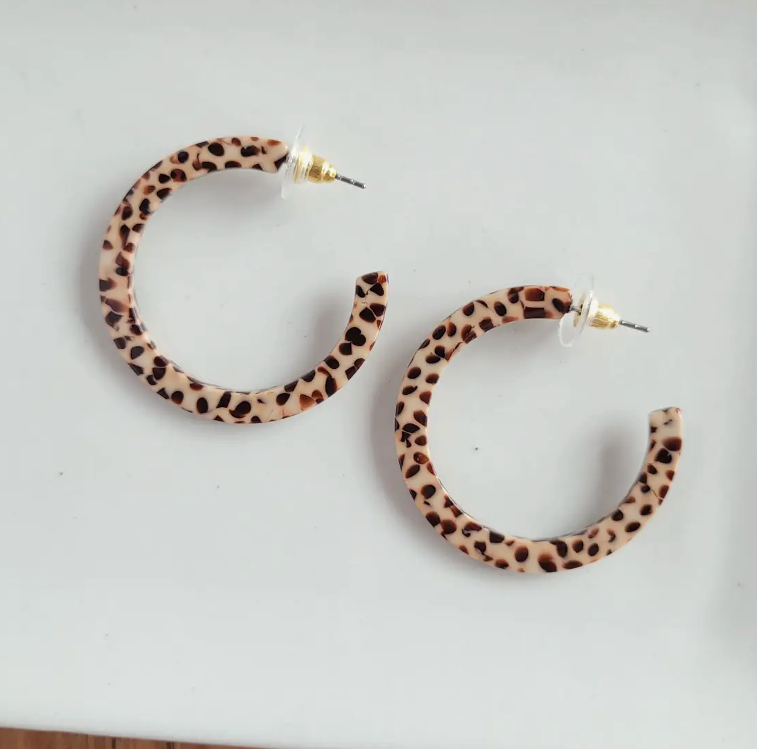 Brown Speckle Hoops