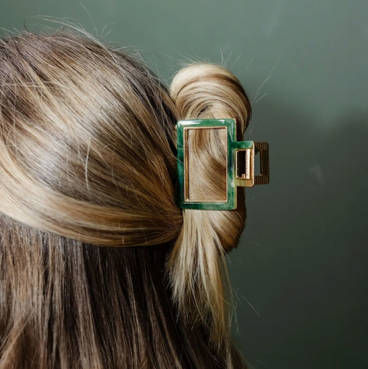Emerald Gold Claw Clip