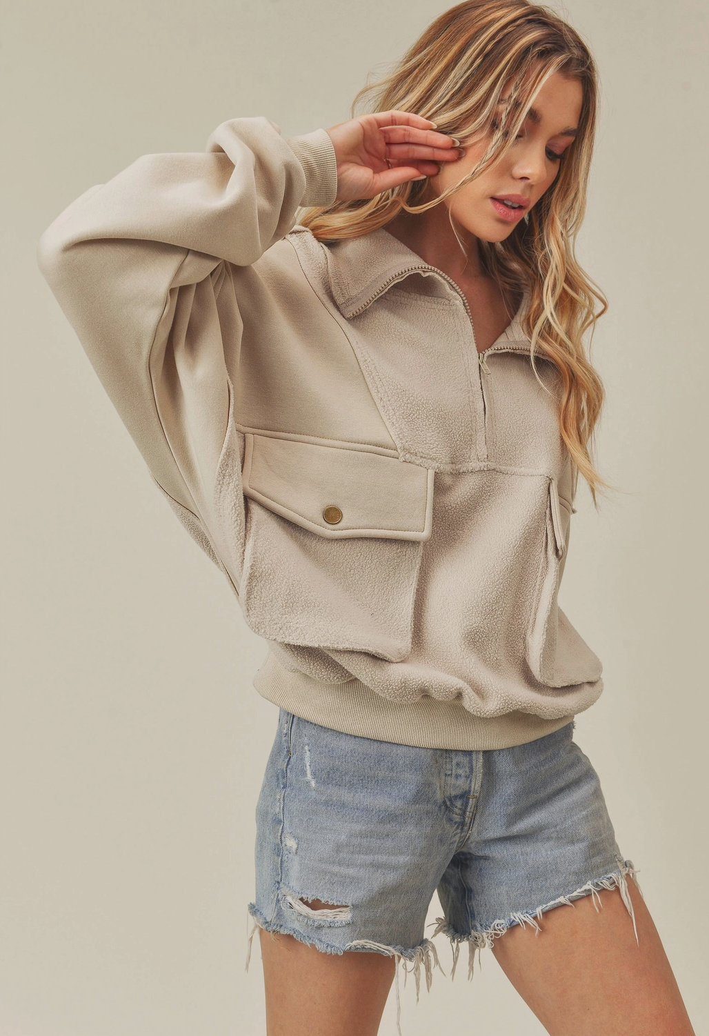 Cream Cropped Pullover