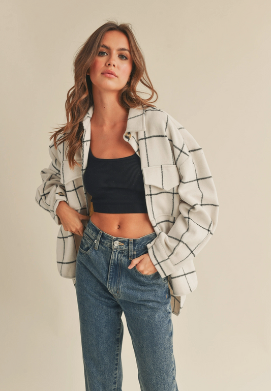 Grid Pattern Shacket