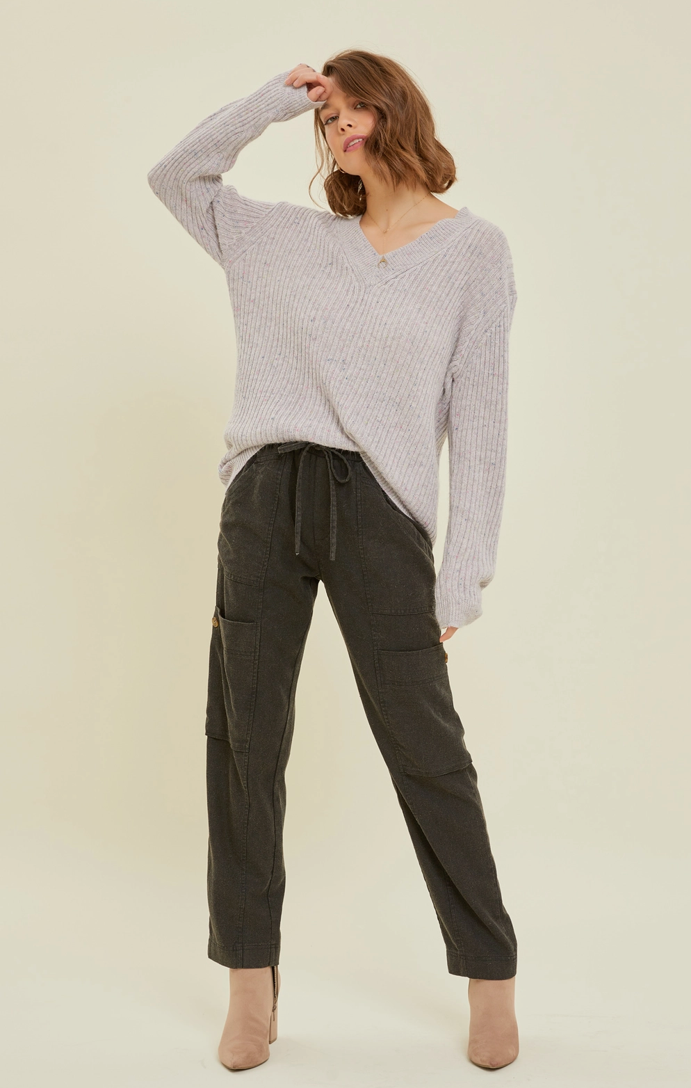 Black Mineral Washed Cargo Pants