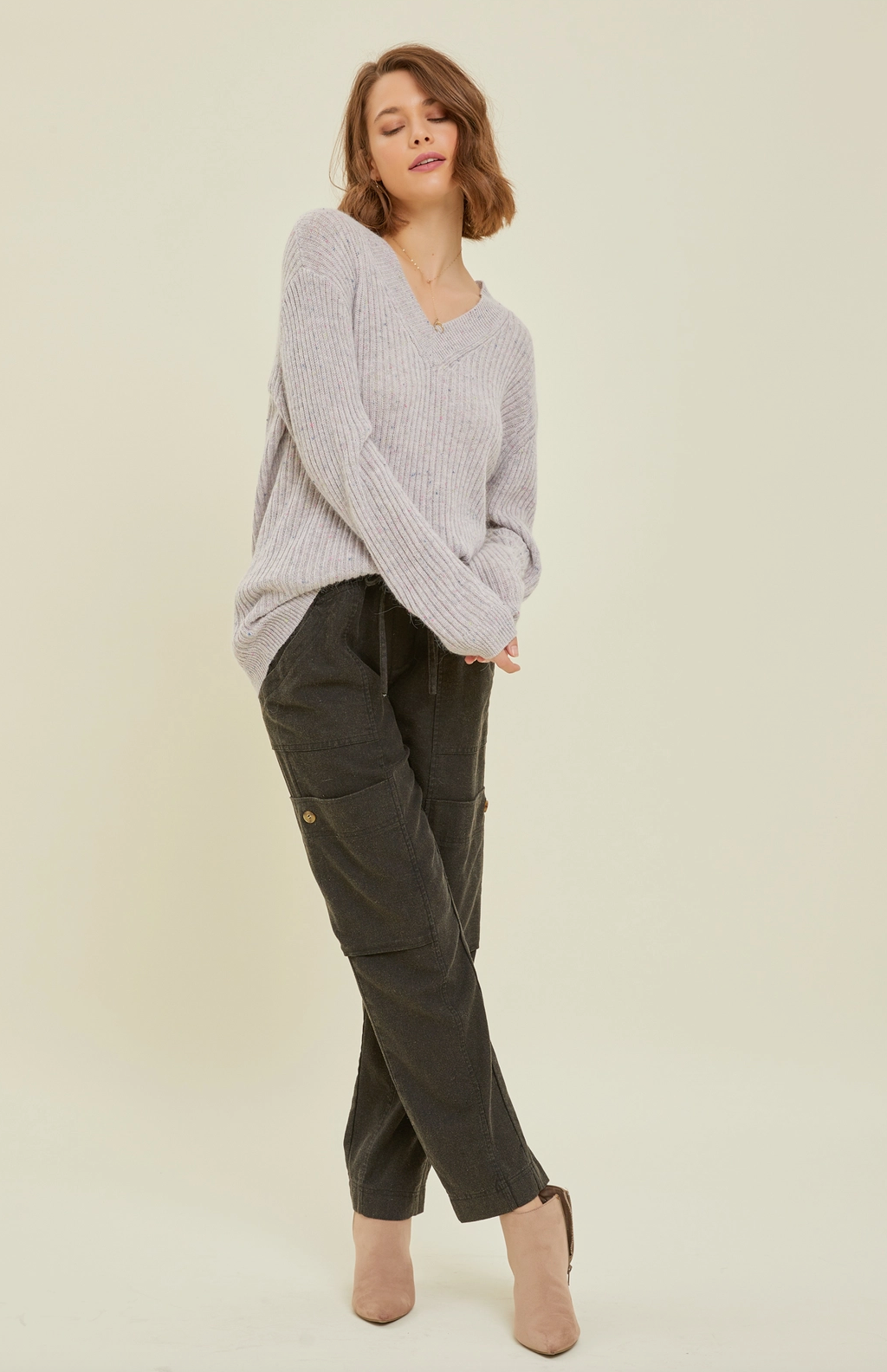 Black Mineral Washed Cargo Pants