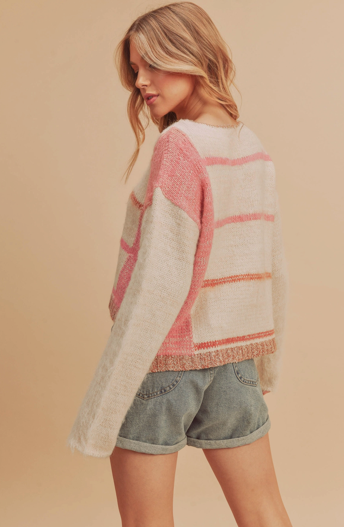 Pink Stripe Pullover Sweater
