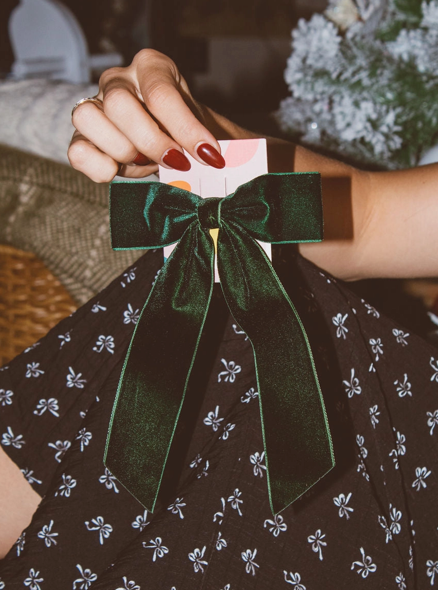 Evergreen Velvet Bow