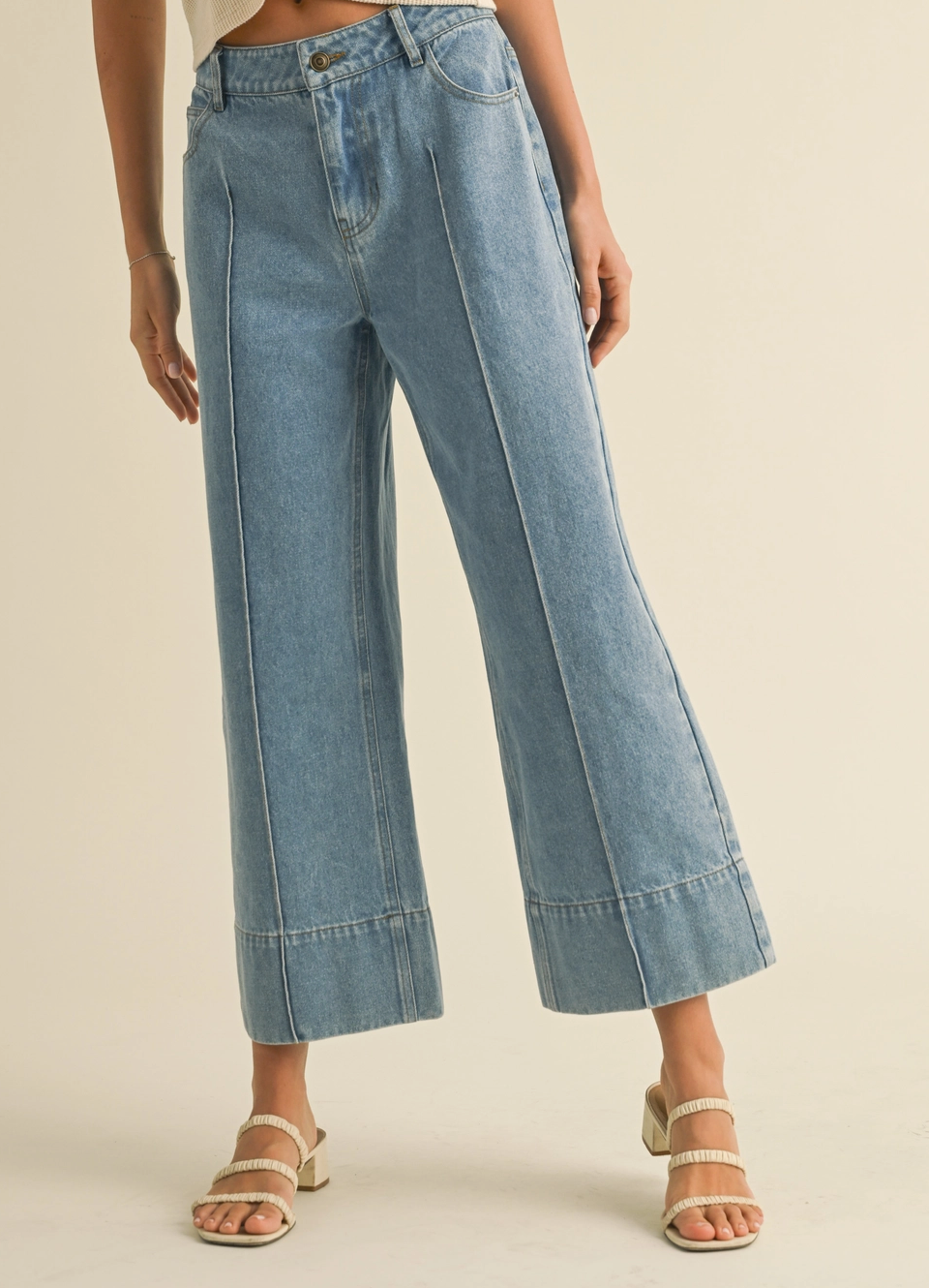 Wide Hem Denim Pants